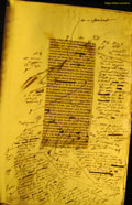 Париж. Музей Бальзака. Исправление текста рукой Бальзака