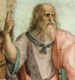 Платон на фреске Рафаэля Санти «Афинская школа»